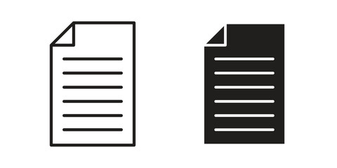 Document icon Collection for mobile and web apps. Editable stroke line and glyph icons.