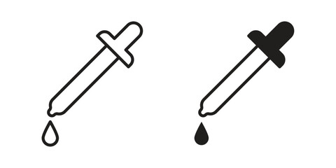 Dropper icon Collection for mobile and web apps. Editable stroke line and glyph icons.