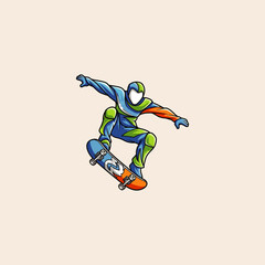 Skateboard icon flat vector design.