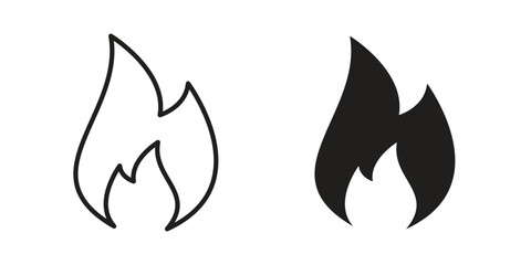 Fire icon Collection for mobile and web apps. Editable stroke line and glyph icons.