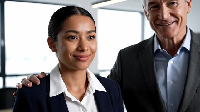 Employee reacting with joy after getting a promotion from their manager
