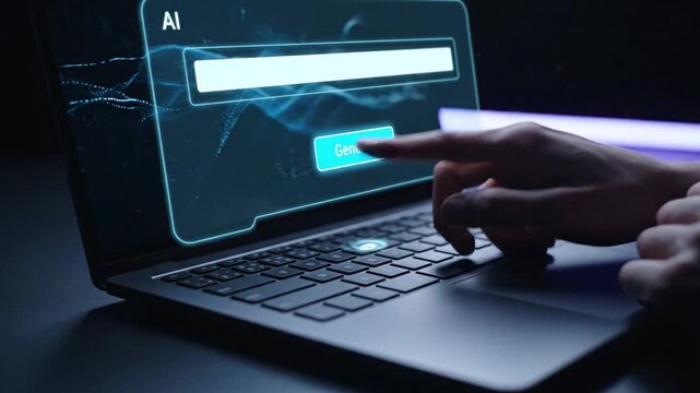 Generative AI creating digital art from a single prompt