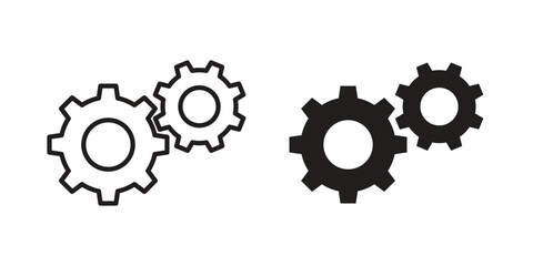 Gears icon Collection for mobile and web apps. Editable stroke line and glyph icons.