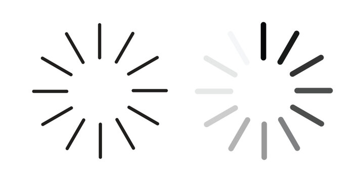 Loading icon Collection for mobile and web apps. Editable stroke line and glyph icons.