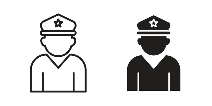 Police icon Collection for mobile and web apps. Editable stroke line and glyph icons.
