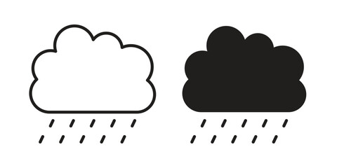 Rain icon Collection for mobile and web apps. Editable stroke line and glyph icons.