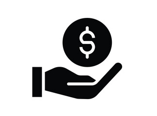 Hand Holding Coin with Dollar Symbol for Financial Transaction Concept