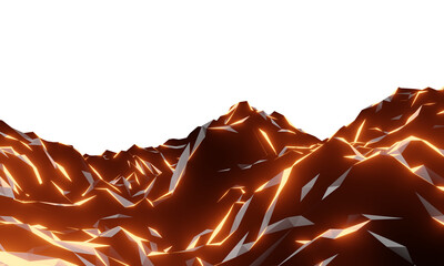 Abstract low polygon stone mountain