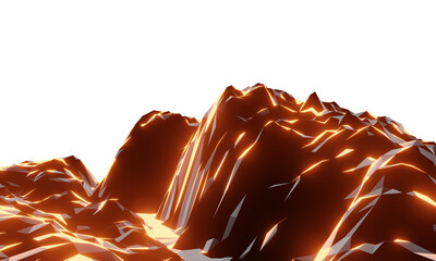Abstract low polygon stone mountain