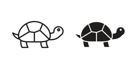 Tortoise icon Collection for mobile and web apps. Editable stroke line and glyph icons.