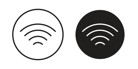 Wifi Signal icon Collection for mobile and web apps. Editable stroke line and glyph icons.