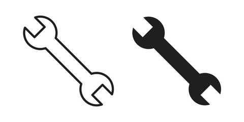 Wrench icon Collection for mobile and web apps. Editable stroke line and glyph icons.
