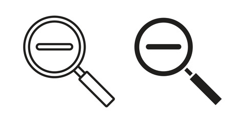 Zoom out icon Collection for mobile and web apps. Editable stroke line and glyph icons.