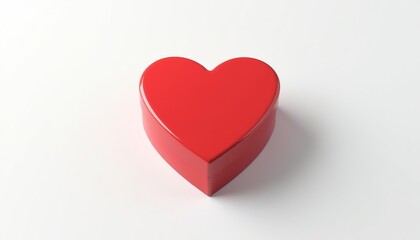 Red heart-shaped box on a white background  