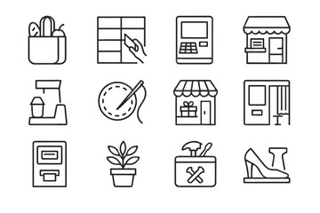 Vector visit errands cobbler urban photo refill hardware bag capsule gift icon