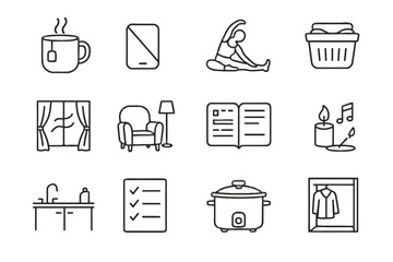 Closet mindful weekend paper vector unplugged pot device reset open icons icon