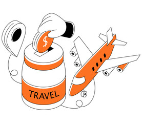 Editable design illustration of travel savings