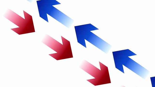 Rising and falling arrows. Red and blue arrows. Ideal for sales, increase or decrease of invested assets