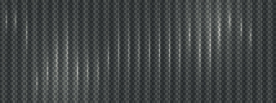 Ribbed glass texture with light flare effect. Vertical, lined glass overlay element isolated on transparent background