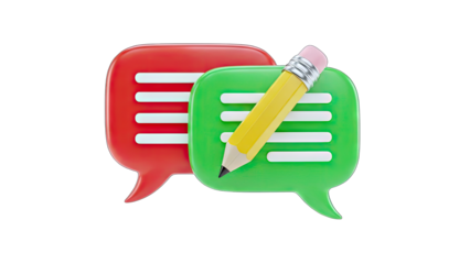 Writing on Speech Bubbles Concept - Communication and Ideas