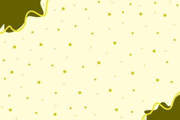 Soft light yellow abstract background with scattered yellow dots and deep olive organic corner shapes outlined by bright wavy lines, creating a warm, cheerful, and minimalist design.