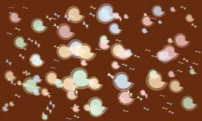 Colorful geometric shapes on BROWN background