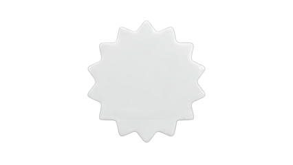 White Starburst Shape Isolated on White Background