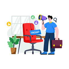 Editable design illustration of job vacancy