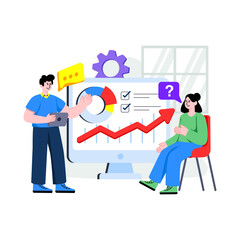 An illustration design of business growth discussion