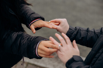 Romantic proposal for a same-sex couple filled with emotion