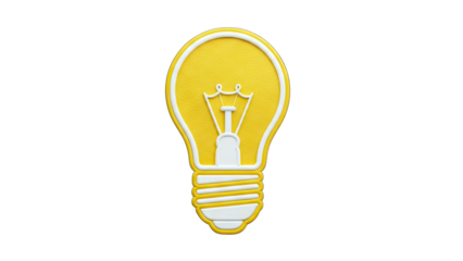 Yellow Lightbulb Icon on White Background