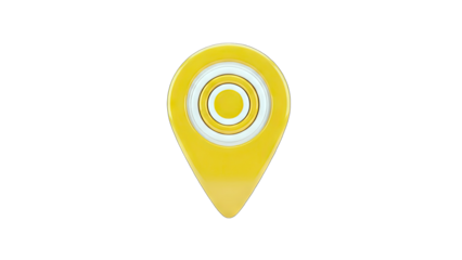 Yellow Location Pin Icon on White Background