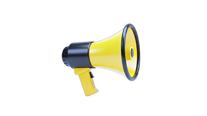 Yellow Megaphone Isolated on White Background