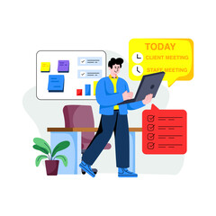 A beautiful design illustration of today's tasks