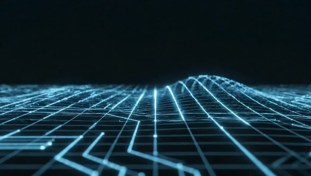 Minimal futuristic technology motion background, thin glowing lines, subtle digital movement, dark clean background, smooth animation, seamless loop