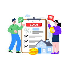 Creative design illustration of home loan paper