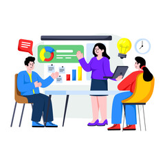 A beautiful design illustration of project presentation