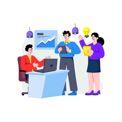 An eye catching design illustration of project discussion