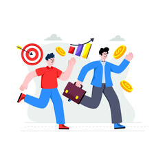 Editable design illustration of business competition