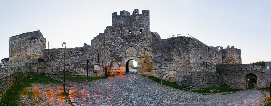 Albania BERAT castle main entrance gate stone wall, old Illyrian stronghold