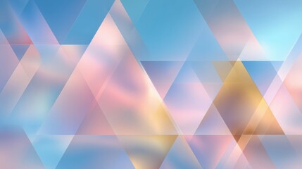 Fototapeta premium Colorful abstract shapes fill the canvas with soft transitions of colors in a geometric design showcasing triangles