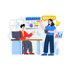 Editable design illustration of business meeting schedule