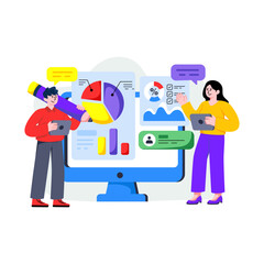 An illustration design of data analysis team