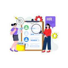 Modern design illustration of hiring team