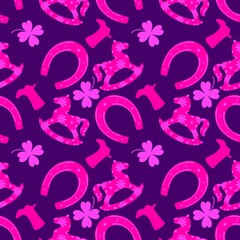 Christmas animals seamless horse pattern for wrapping paper and fabrics and party and kids print