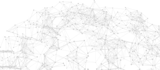 Obraz premium Abstract plexus-style geometric mesh with interconnected dots and lines forming a tech-inspired background.