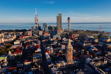 Batumi downtown, Georgia, aerial drone view
