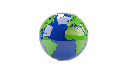 Fototapeta premium 3D Globe on White Background