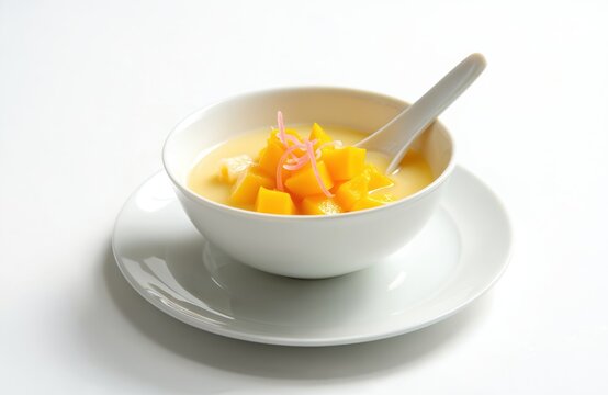 Yellow mango pieces and sago pearls swim in creamy coconut milk. Pomelo segments add citrus to this sweet chilled Asian dessert. Mango sago pudding is a popular treat.