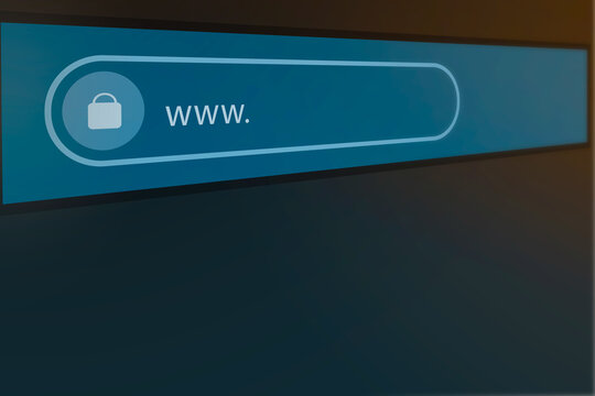 internet browser bar on dark background.Secure Website Address Bar Interface